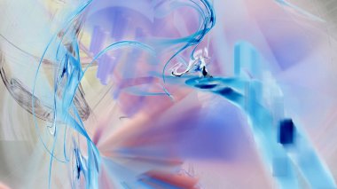 Fantezi kaotik renkli fraktal desen. Soyut Fraktal şekiller. 3D render resimde arka plan veya duvar kağıdı