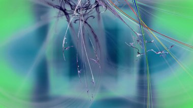 Fantezi kaotik renkli fraktal desen. Soyut Fraktal şekiller. 3D render resimde arka plan veya duvar kağıdı