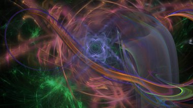 Fantezi kaotik renkli fraktal desen. Soyut Fraktal şekiller. 3D render resimde arka plan veya duvar kağıdı