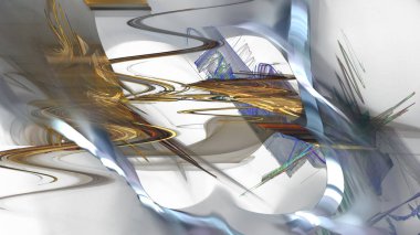 Fantezi kaotik renkli fraktal desen. Soyut Fraktal şekiller. 3D render resimde arka plan veya duvar kağıdı