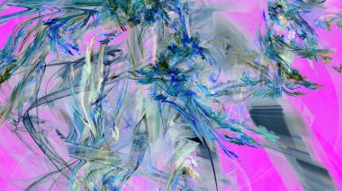 Fantezi kaotik renkli fraktal desen. Soyut Fraktal şekiller. 3D render resimde arka plan veya duvar kağıdı