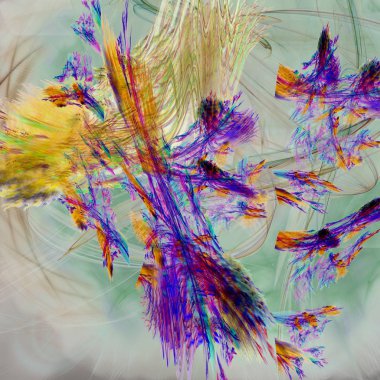 Fantezi kaotik renkli fraktal desen. Soyut Fraktal şekiller. 3D render resimde arka plan veya duvar kağıdı