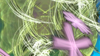 Fantezi kaotik renkli fraktal desen. Soyut Fraktal şekiller. 3D render resimde arka plan veya duvar kağıdı