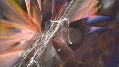 Fantezi kaotik renkli fraktal desen. Soyut Fraktal şekiller. 3D render resimde arka plan veya duvar kağıdı