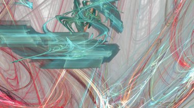 Fantezi kaotik renkli fraktal desen. Soyut Fraktal şekiller. 3D render resimde arka plan veya duvar kağıdı