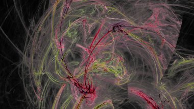 Fantezi kaotik renkli fraktal desen. Soyut Fraktal şekiller. 3D render resimde arka plan veya duvar kağıdı