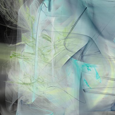 Fantezi kaotik renkli fraktal desen. Soyut Fraktal şekiller. 3D render resimde arka plan veya duvar kağıdı