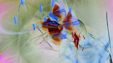 Fantezi kaotik renkli fraktal desen. Soyut Fraktal şekiller. 3D render resimde arka plan veya duvar kağıdı