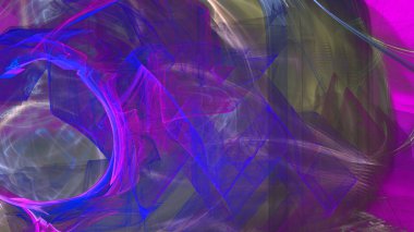 Fantezi kaotik renkli fraktal desen. Soyut Fraktal şekiller. 3D render resimde arka plan veya duvar kağıdı