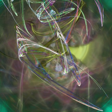 Fantezi kaotik renkli fraktal desen. Soyut Fraktal şekiller. 3D render resimde arka plan veya duvar kağıdı