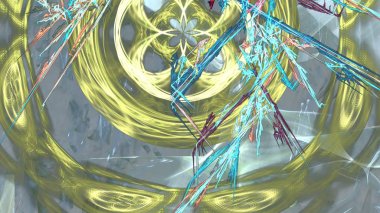 Fantezi kaotik renkli fraktal desen. Soyut Fraktal şekiller. 3D render resimde arka plan veya duvar kağıdı