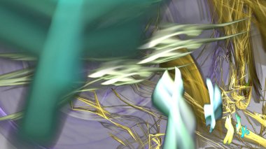 Fantezi kaotik renkli fraktal desen. Soyut Fraktal şekiller. 3D render resimde arka plan veya duvar kağıdı