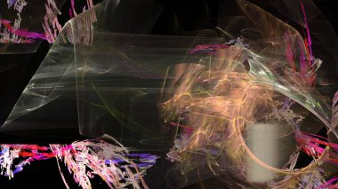 Fantezi kaotik renkli fraktal desen. Soyut Fraktal şekiller. 3D render resimde arka plan veya duvar kağıdı