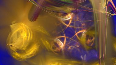 Fantezi kaotik renkli fraktal desen. Soyut Fraktal şekiller. 3D render resimde arka plan veya duvar kağıdı