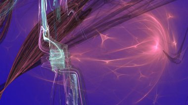 Fantezi kaotik renkli fraktal desen. Soyut Fraktal şekiller. 3D render resimde arka plan veya duvar kağıdı