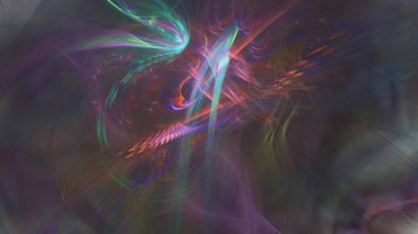 Fantezi kaotik renkli fraktal desen. Soyut Fraktal şekiller. 3D render resimde arka plan veya duvar kağıdı