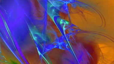 Fantezi kaotik renkli fraktal desen. Soyut Fraktal şekiller. 3D render resimde arka plan veya duvar kağıdı