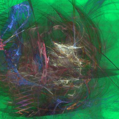 Fantezi kaotik renkli fraktal desen. Soyut Fraktal şekiller. 3D render resimde arka plan veya duvar kağıdı