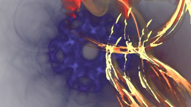 Fantezi kaotik renkli fraktal desen. Soyut Fraktal şekiller. 3D render resimde arka plan veya duvar kağıdı