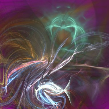 Fantezi kaotik renkli fraktal desen. Soyut Fraktal şekiller. 3D render resimde arka plan veya duvar kağıdı