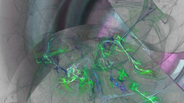 Fantezi kaotik renkli fraktal desen. Soyut Fraktal şekiller. 3D render resimde arka plan veya duvar kağıdı