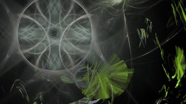 Fantezi kaotik renkli fraktal desen. Soyut Fraktal şekiller. 3D render resimde arka plan veya duvar kağıdı