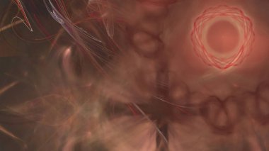 Fantezi kaotik renkli fraktal desen. Soyut Fraktal şekiller. 3D render resimde arka plan veya duvar kağıdı