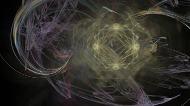 Fantezi kaotik renkli fraktal desen. Soyut Fraktal şekiller. 3D render resimde arka plan veya duvar kağıdı