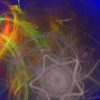 Fantezi kaotik renkli fraktal desen. Soyut Fraktal şekiller. 3D render resimde arka plan veya duvar kağıdı