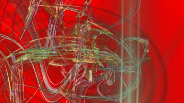 Fantezi kaotik renkli fraktal desen. Soyut Fraktal şekiller. 3D render resimde arka plan veya duvar kağıdı