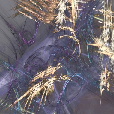 Fantezi kaotik renkli fraktal desen. Soyut Fraktal şekiller. 3D render resimde arka plan veya duvar kağıdı