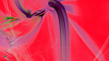 Fantezi kaotik renkli fraktal desen. Soyut Fraktal şekiller. 3D render resimde arka plan veya duvar kağıdı