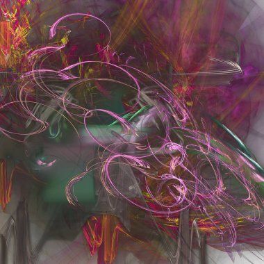 Fantezi kaotik renkli fraktal desen. Soyut Fraktal şekiller. 3D render resimde arka plan veya duvar kağıdı