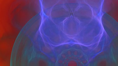 Fantezi kaotik renkli fraktal desen. Soyut Fraktal şekiller. 3D render resimde arka plan veya duvar kağıdı