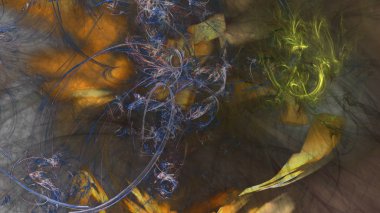 Fantezi kaotik renkli fraktal desen. Soyut Fraktal şekiller. 3D render resimde arka plan veya duvar kağıdı