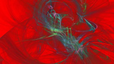 Fantezi kaotik renkli fraktal desen. Soyut Fraktal şekiller. 3D render resimde arka plan veya duvar kağıdı