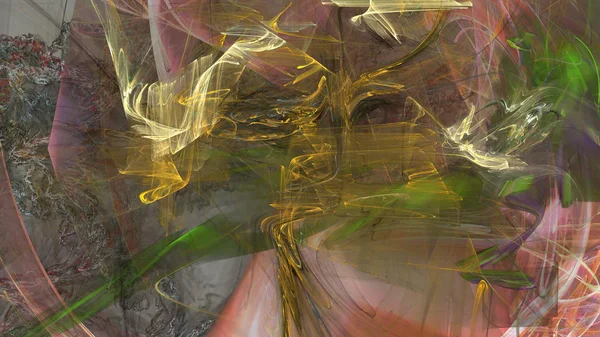 Fantezi kaotik renkli fraktal desen. Soyut Fraktal şekiller. 3D render resimde arka plan veya duvar kağıdı