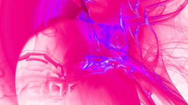 Fantezi kaotik renkli fraktal desen. Soyut Fraktal şekiller. 3D render resimde arka plan veya duvar kağıdı