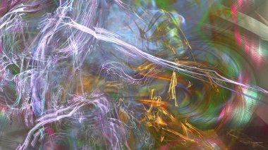 Fantezi kaotik renkli fraktal desen. Soyut Fraktal şekiller. 3D render resimde arka plan veya duvar kağıdı