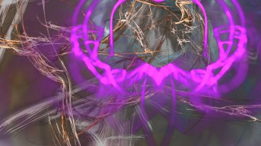 Fantezi kaotik renkli fraktal desen. Soyut Fraktal şekiller. 3D render resimde arka plan veya duvar kağıdı