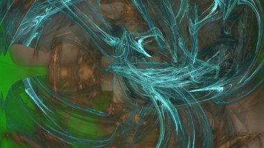 Fantezi kaotik renkli fraktal desen. Soyut Fraktal şekiller. 3D render resimde arka plan veya duvar kağıdı