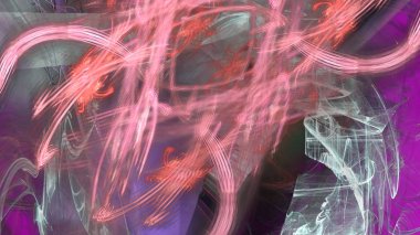 Fantezi kaotik renkli fraktal desen. Soyut Fraktal şekiller. 3D render resimde arka plan veya duvar kağıdı