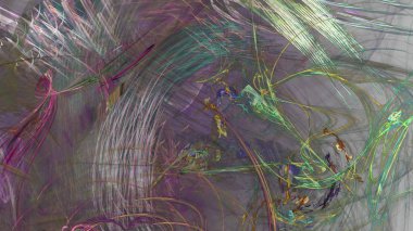 Fantezi kaotik renkli fraktal desen. Soyut Fraktal şekiller. 3D render resimde arka plan veya duvar kağıdı