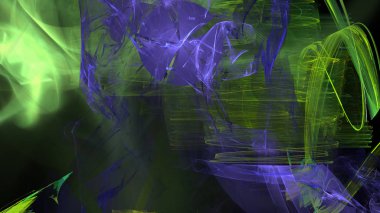 Fantezi kaotik renkli fraktal desen. Soyut Fraktal şekiller. 3D render resimde arka plan veya duvar kağıdı