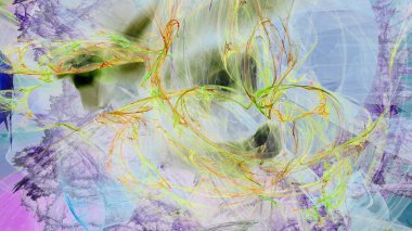 Fantezi kaotik renkli fraktal desen. Soyut Fraktal şekiller. 3D render resimde arka plan veya duvar kağıdı