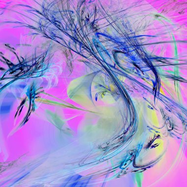 Fantezi kaotik renkli fraktal desen. Soyut Fraktal şekiller. 3D render resimde arka plan veya duvar kağıdı