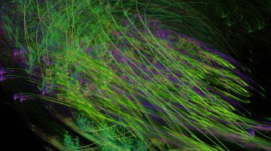 Fantezi kaotik renkli fraktal desen. Soyut Fraktal şekiller. 3D render resimde arka plan veya duvar kağıdı