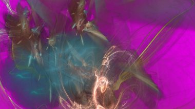 Fantezi kaotik renkli fraktal desen. Soyut Fraktal şekiller. 3D render resimde arka plan veya duvar kağıdı