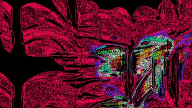 Fantezi kaotik renkli fraktal desen. Soyut Fraktal şekiller. 3D render resimde arka plan veya duvar kağıdı