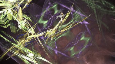 Fantezi kaotik renkli fraktal desen. Soyut Fraktal şekiller. 3D render resimde arka plan veya duvar kağıdı